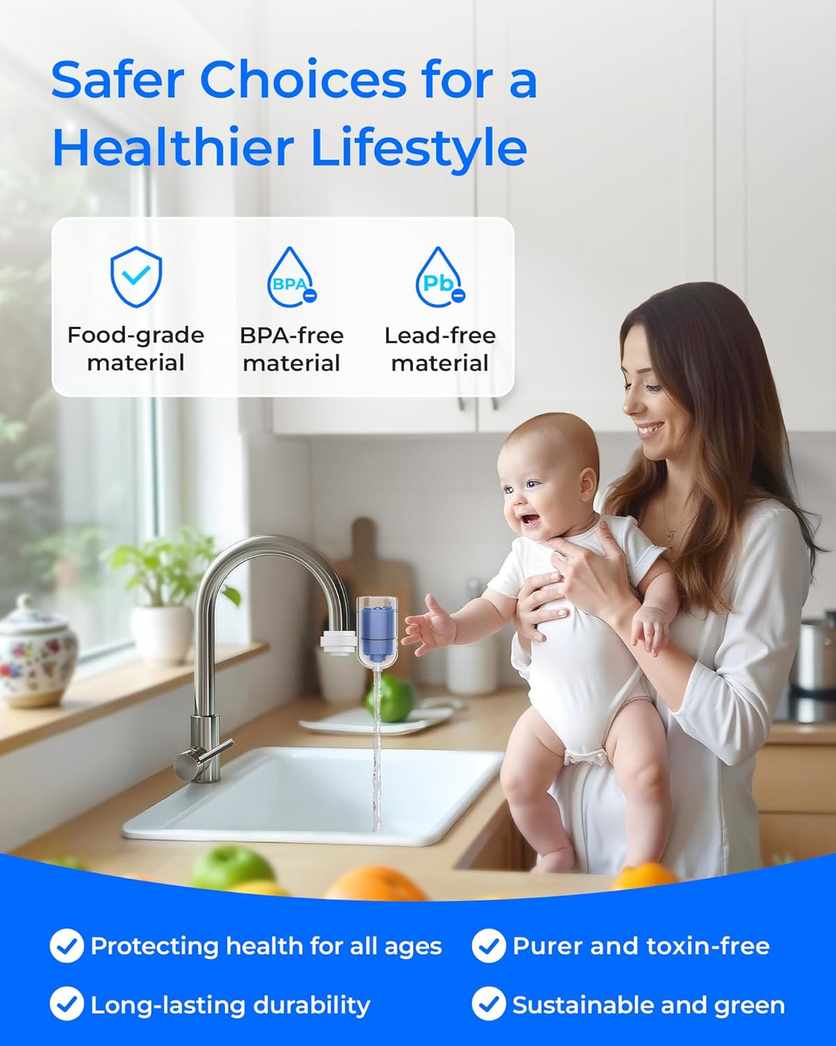 Waterdrop NSF Certified Water Filter, Replacement for All PUR®, PUR®PLUS Faucet Filtration Systems, Pur® RF-9999® Faucet Water Filter (6 Count), Model No.: WD-C08A - Image 4