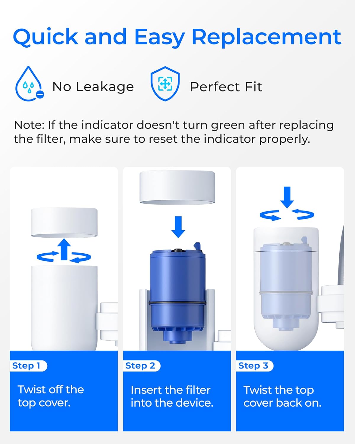 Waterdrop NSF Certified Water Filter, Replacement for All PUR®, PUR®PLUS Faucet Filtration Systems, Pur® RF-9999® Faucet Water Filter (6 Count), Model No.: WD-C08A - Image 7